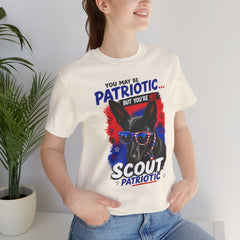 Personalized With Your Dogs Image and Name Patriotic Unisex Jersey Short Sleeve Tee
