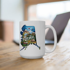 Alaska Watercolor State Mug – Travel Gift or Souvenir – 11oz or 15oz