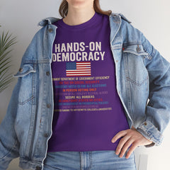 Hands-On Democracy Unisex Heavy Cotton Tee - Political Statement Shirt