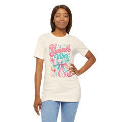 Summer Vibes Tee — Pastel Seashell Bow Beach T-Shirt