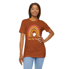 Thankful Teacher T‑Shirt – Retro Rainbow Turkey Teacher Appreciation Tee