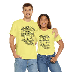 Thanksgiving Family Dysfunction Tee, Unisex Cotton T-Shirt, Funny Holiday Shirt, Family Gathering Wear, Thanksgiving Humor Apparel