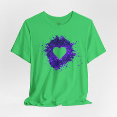 Galaxy Heart Tee — Purple or Green Splatter Heart T-Shirt