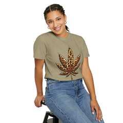 Vintage Leopard Cannabis Leaf T-shirt — Weed Lover Stoner Gift