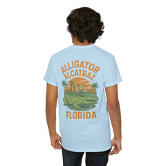 Alligator Alcatraz Unisex Heavy Cotton Tee, Florida Souvenir Shirt, Travel Gift, Vintage Style Tee, Nature Lover Apparel