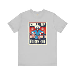Chill The Fourth Out,Cowgirl Graphic, Unisex Jersey Short Sleeve Tee
