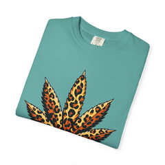 Vintage Leopard Cannabis Leaf T-shirt — Weed Lover Stoner Gift