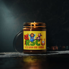 Personalized Class Year and Background Color Russell Sage College Mascots Scented Soy Candle - 4oz or 9oz  - Red Devil, Blue Angel, Purple Cow, Golden Horseshoe