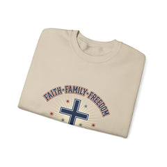 Faith • Family • Freedom Sweatshirt | Patriotic Faith-Based July 4th