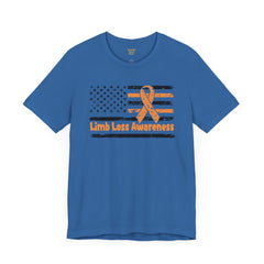 Limb Loss Awareness Flag - Unisex Short Sleeve Tee,Amputee Awareness,Gift For Him,Gift For Her,Unique Amputee Gift,Awareness Ribbon