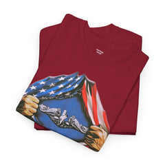 United States Navy Super Submariner tear open T Shirt, Red White and Blue, Patriotic Tee