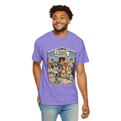 Front Graphic "Who Let the Dogs Out?" Baldwin Harbor Animal Hospital Cute Vet Clinic T Shirt