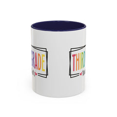 THIRD GRADE TEACHER, Accent Coffee Mug, hearts graphics,present for teacher, educator gift, gift for him, gift for her, teacher appreciation
