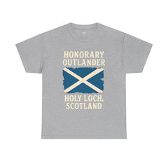 Honorary Outlander Heavy Cotton Tee, Holy Loch Scotland Shirt, Outlander Fan Gift, Casual Tee, Travel Souvenir, Unisex T-Shirt