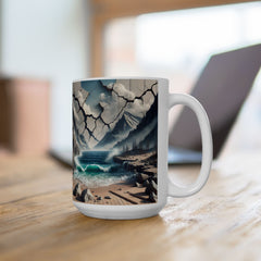 Serene Ocean Beach Nature-Inspired Ceramic Mug - 11oz & 15oz Options
