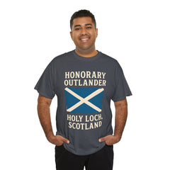 Honorary Outlander Heavy Cotton Tee, Holy Loch Scotland Shirt, Outlander Fan Gift, Casual Tee, Travel Souvenir, Unisex T-Shirt
