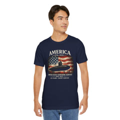 America 250th Submarine 125th Flag T-Shirt — Vintage USA Military Tee