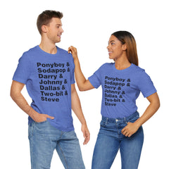 The Outsiders Shirt, Greasers Characters Shirt, Unisex Jersey Short Sleeve Tee