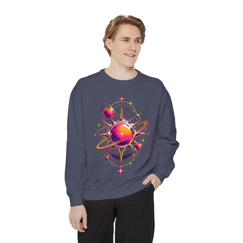 Cosmic Orbit Sweatshirt — Neon Planet Graphic Pullover