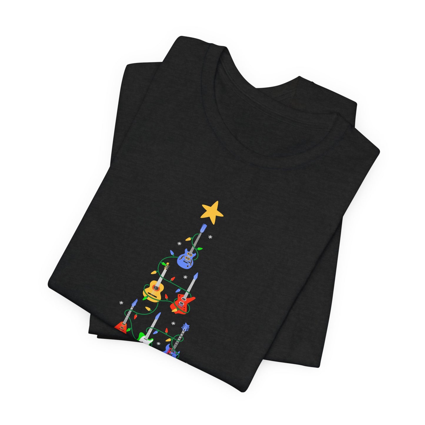 Guitar Lover Christmas Tree - Unisex NuBlend® Tee Shirt / Electric, Acoustic Guitar, Guitarist Gift, Christmas Gift, Gift for him