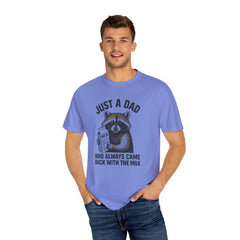 Just a Dad Raccoon T-Shirt | Garment-Dyed Tee for Father’s Day, Dad Gift, Animal Lover Shirt, Funny Dad Apparel, Gift for New Dads