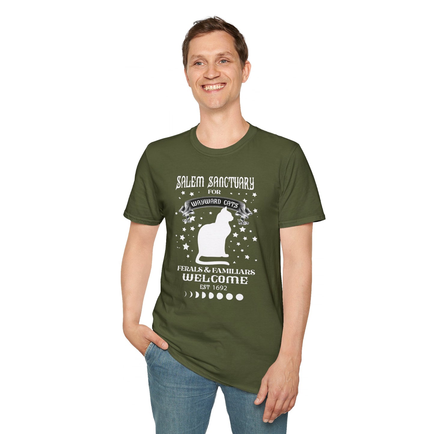 Salem Sanctuary For Wayward Cats, Unisex Softstyle T-Shirt