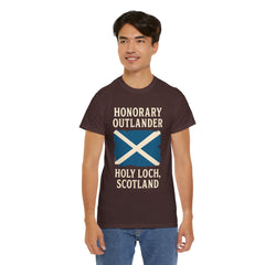 Honorary Outlander Heavy Cotton Tee, Holy Loch Scotland Shirt, Outlander Fan Gift, Casual Tee, Travel Souvenir, Unisex T-Shirt