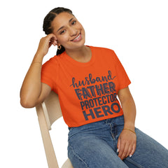 Husband Father Protector Hero Unisex Softstyle T-Shirt