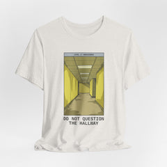 Do Not Question The Hallway T-Shirt — Retro Yellow Corridor Graphic Tee