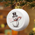 Believe in the power of the season adorable Snowman - Personalized Christmas Ball Ornament