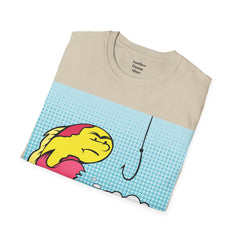 Hooked On Something Pop Art FISH Unisex Softstyle T Shirt  Reel this one in hook line and sinker