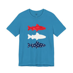 Patriotic Trout T-Shirt — Red White & Blue Fish Tee