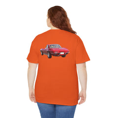 Red Corvette Summer Unisex Tee - I'm Vetted For Life Front and Back Image T Shirt