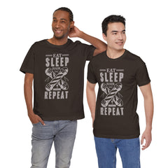 Hair Enthusiast Tee, Eat Sleep Hair Repeat Shirt, Funny Barber Gift, Unisex Jersey Tee, Casual Everyday Apparel, Salon Worker Top