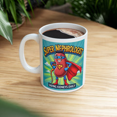 Super Nephrologist Saving Kidneys Daily, Graphic Ceramic Mug, (11oz, 15oz)