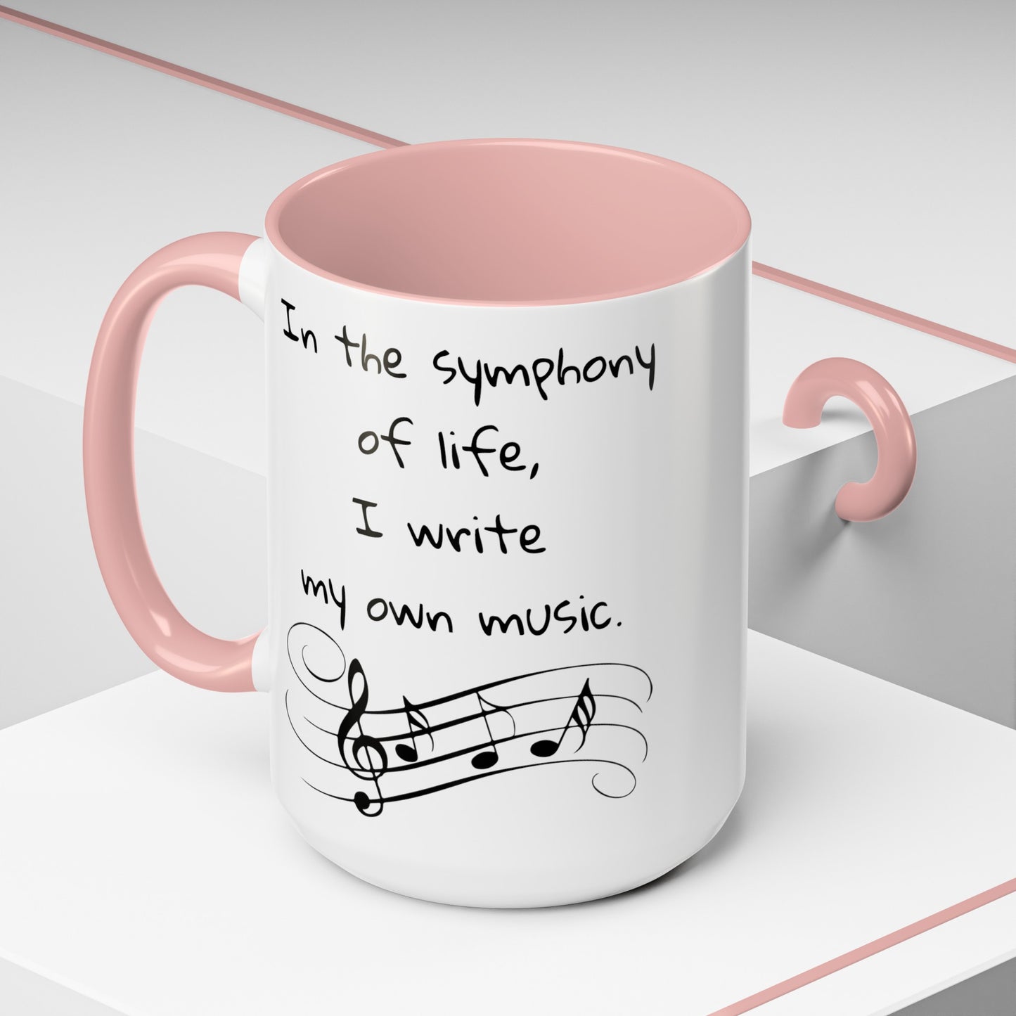 Life symphony mug, music lover gift, ceramic coffee mug, inspirational quote mug, white ceramic mug, 11oz mug, 15oz mug, musician gift, gift for composer, motivational mug, unique coffee mugs, custom quote mugs.