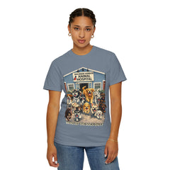 Pitbull Added "Who Let the Dogs Out?" Baldwin Harbor Animal Hospital Cute Vet Clinic T Shirt