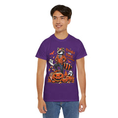 Freaky And Feral Halloween Raccoon! Graphic Unisex Heavy Cotton Tee