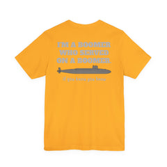 Veteran Submarine Tee — "I’m a Boomer Who Served on a Boomer" Navy Crew Shirt