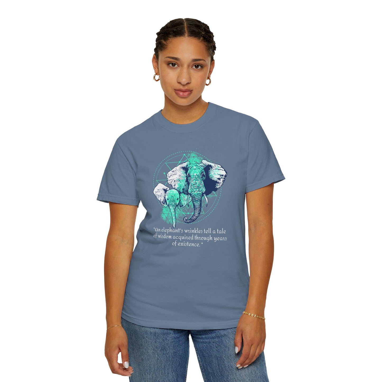 Elephant Portrait of Wrinkles - Unisex Garment-Dyed T-shirt