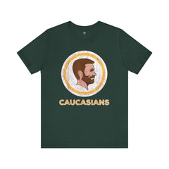 Bearded Graphic Tee - Funny Caucasians Satire Head Shot Unisex Jersey Short Sleeve Tee