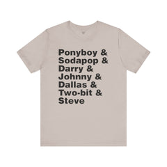The Outsiders Shirt, Greasers Characters Shirt, Unisex Jersey Short Sleeve Tee