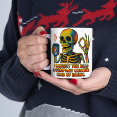 Grateful Dead Inspired Ceramic Mug, Coffee Lover Gift, Musician Coffee Cup, Skeleton Art Mug, 11oz & 15oz Sizes