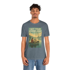 Relaxing Fishing Tee - Cast Your Worries Away, Unisex Casual Shirt, Perfect Gift for Dad, Outdoor Lovers, Fishing Trips, Summer Vibes