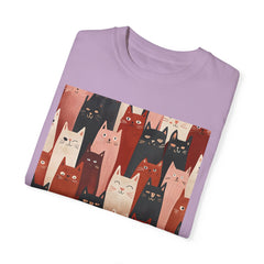 Cute Cat Print Unisex Garment-Dyed T-Shirt - Comfort Colors Soft Perfect for Animal Lovers and Casual Days