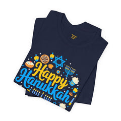 Happy Hanukkah Menorah - Unisex Jersey Short Sleeve Tee