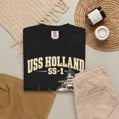 USS Holland SS-1 Submarine Vintage Graphic T-Shirt — Navy History Tee