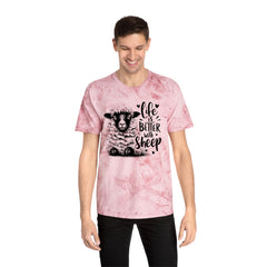 Life Is Better With Sheep Graphic Unisex Color Blast T-Shirt