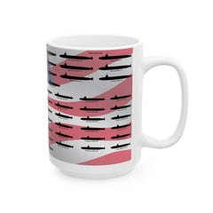 American Submarine Flag Ceramic Mug — Patriotic Navy Gift