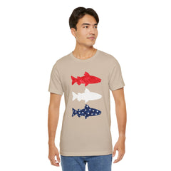 Patriotic Trout T-Shirt — Red White & Blue Fish Tee
